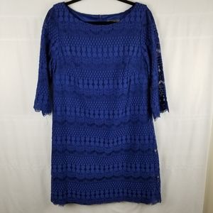 Jessica Howard 3/4 sleeve lined crochet dr…